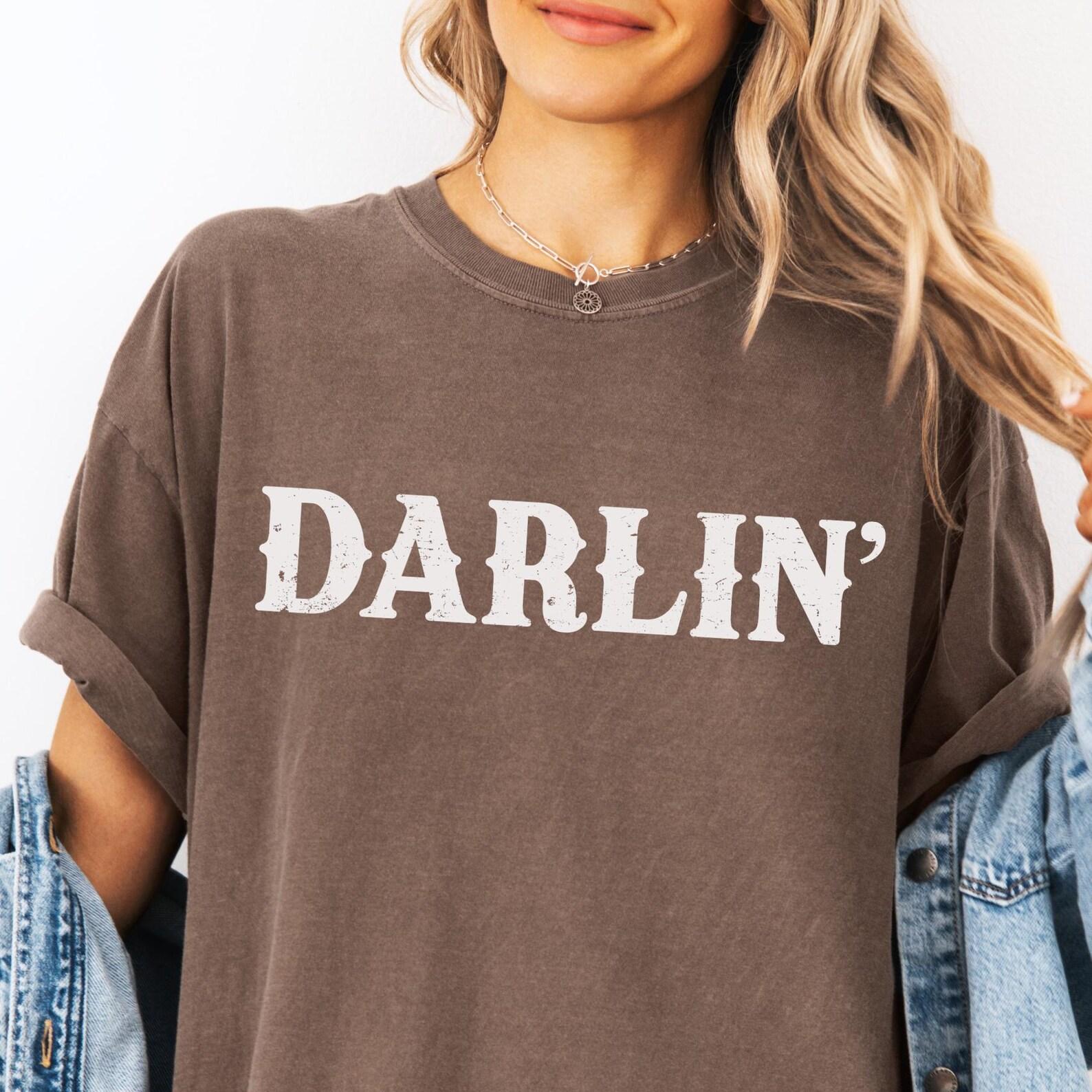 Darlin  Comfort Colors® Shirt, Western Country Tee, Vintage Cowgirl Shirt, Boho Country, Country Western Aesthetic Oversized Rodeo Tee M