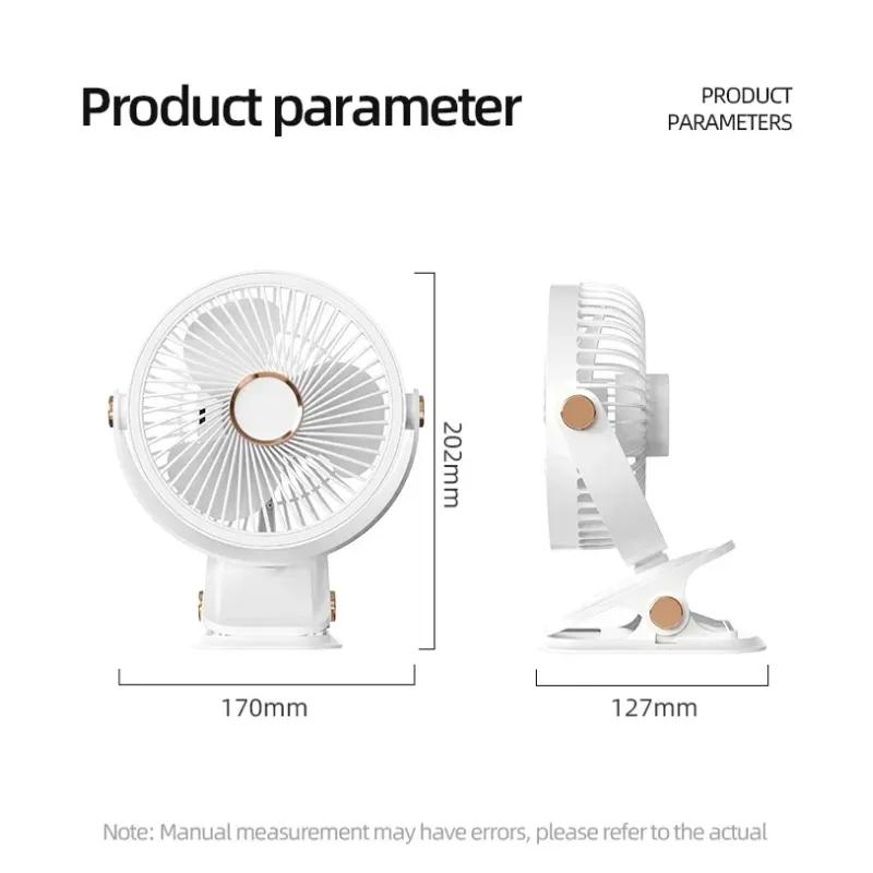 USB Rechargeable Table Fan Clip-on Type Portable Mini Desk Fan 360 Degree Rotation Adjustable Clip-on Fan For Student Dormitory