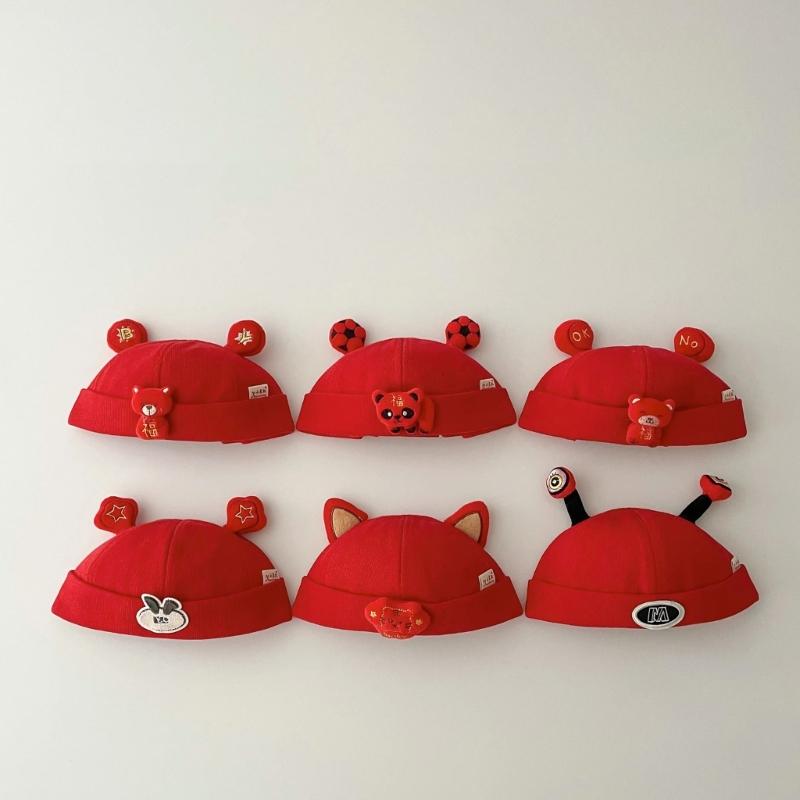 2023 Cute Hat Soft Baby Bonnet Cap Red Themed Hat Warm Hat Beanie Cap for Baby Toddler Newborn Kid Child Breathable Hat