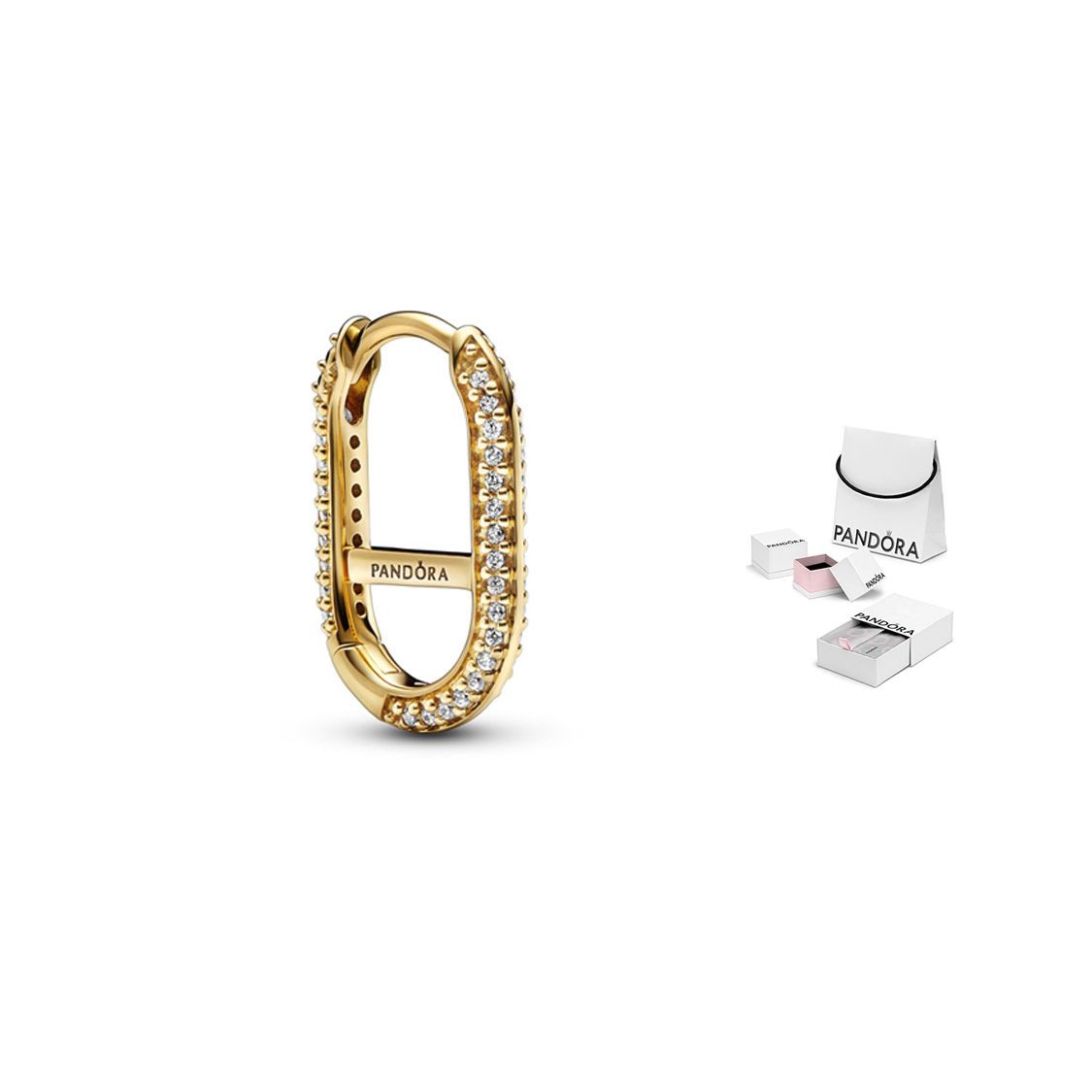 Pandora Me Pavé Inlaid Chain Ring Style Personalized Mix And Match High-End Earrings Women earrings Gold 269682C01 Box