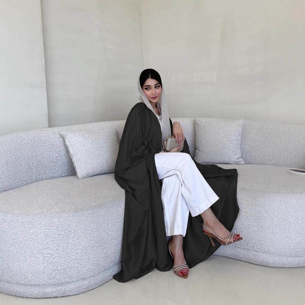 Damen Frühling/Sommer Robe Jacke Mode Weiches Licht Geschmiedet Fledermaus-ärmeln Kleid