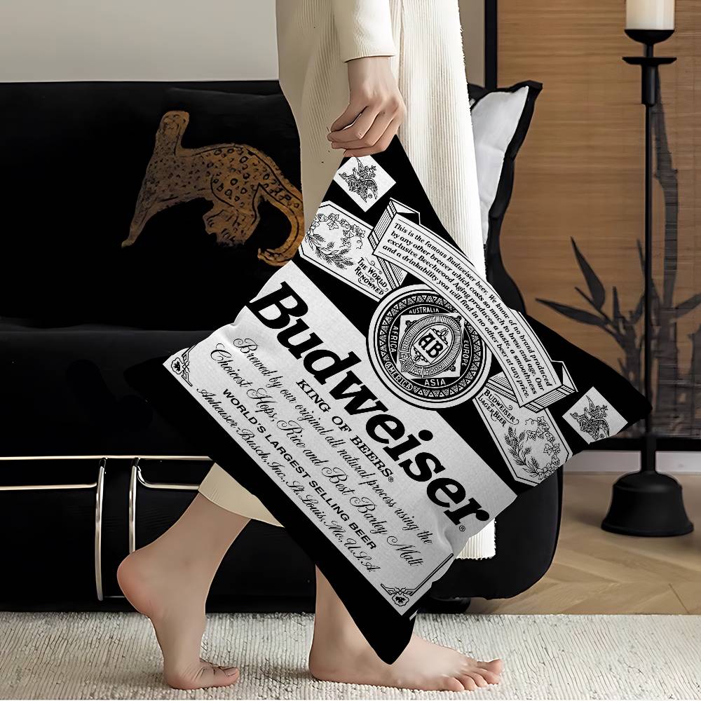 King Of Beer B-Budweiser Pillow Gifts Home Office Furnishings Bedroom Sofa Car Cushion Cover Case 45X45Cm