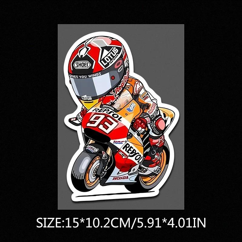 Creative anime motorcycle and rider personalized car laptop stickers, car motorcycle bicycle sun protection and waterproof stickers decoration