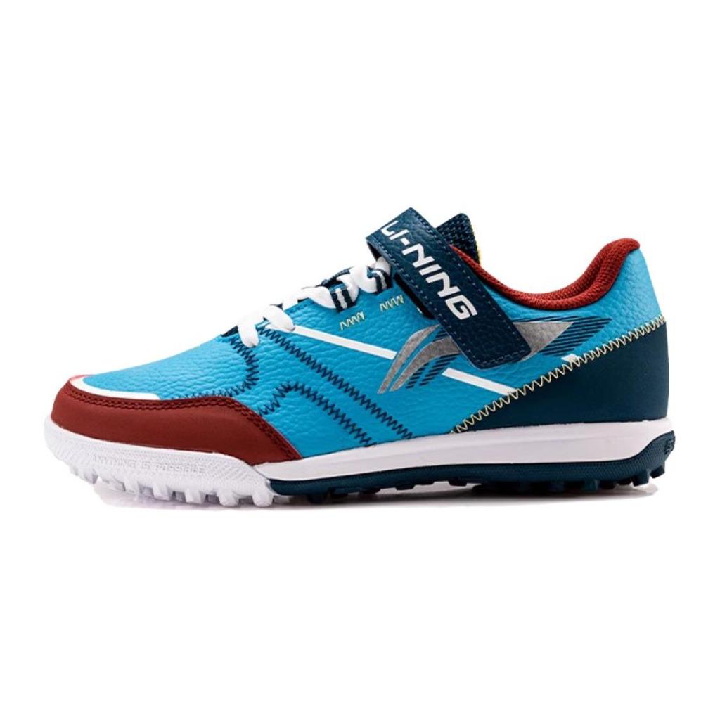 Li Ning Shock Absorption Low Top Kids Soccer Shoes Kids Soccer Shoes Blue ASTS018-2