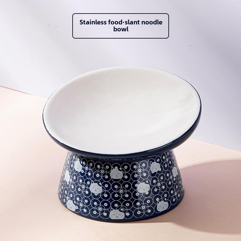Zephyr Cat Bowl Ceramic Double Bowl Anti-knock Food Basin Dog Bowl Cat Drinking Bowl Automatic Drinking Water Pet Supplies