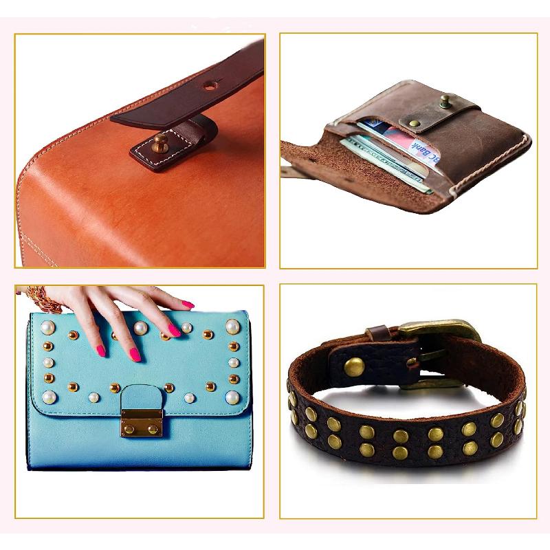 5 seturi de nasturi, cu cap rotund, cu bile, știfturi, nituri pentru cuie, accesorii de feronerie pentru artizanat din piele