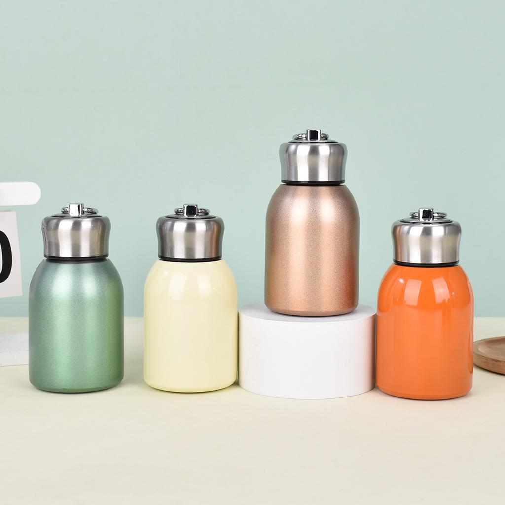 Trendy Steel Small Fat Cube Cup Will Carry Ring Pocket Cup Double Vacuum Steel Thermos Cup Durable Durable Useful