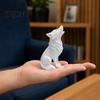 Minimalist Animal Figurine Wolf Howling Statue, 3D Printed Mini Figurine, Standing Sitting Entrance Hall Decoration Decor for Desk Shelf, Gift Lovers