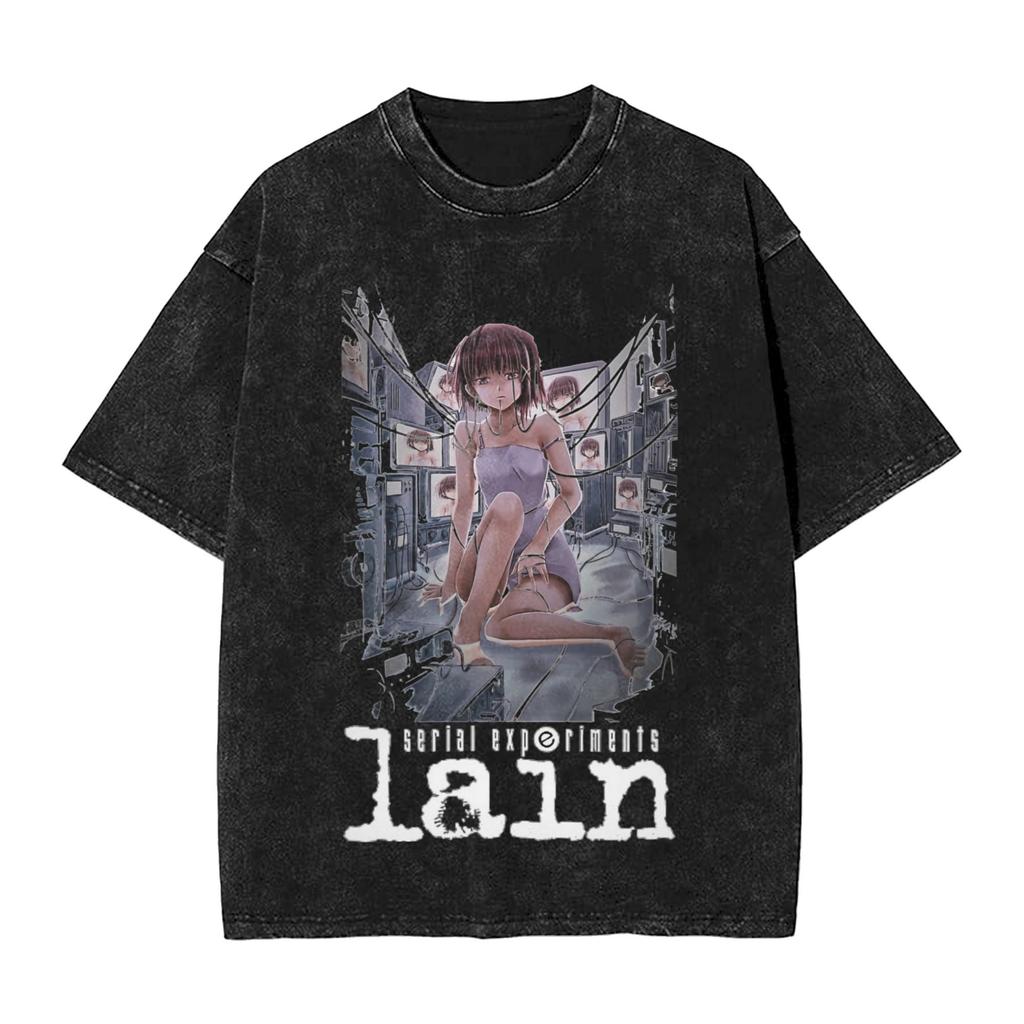 Manga Graphic T-shirt Washed Oversized T Shirt Men Women Clothing Casual Soft Cotton Short Sleeve Tees