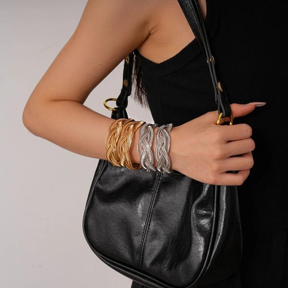 Women's Open Cuff Bangle Bracelet Adjustable Opening for Everyday Wear