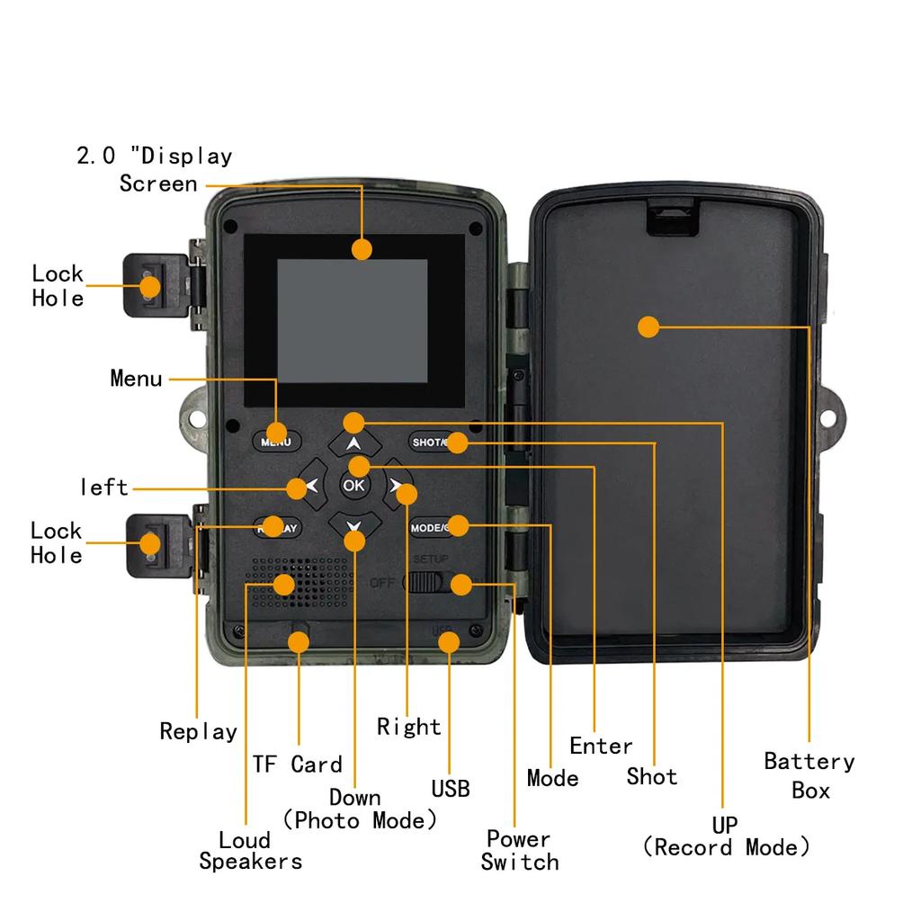 2025 PR4000 Wifi Wildlife Scouting Tracking Camera Bluetooth 1080P 32MP Infrared Night Vision 2.0 Inch LCD Wild Trail Photo for Hunt