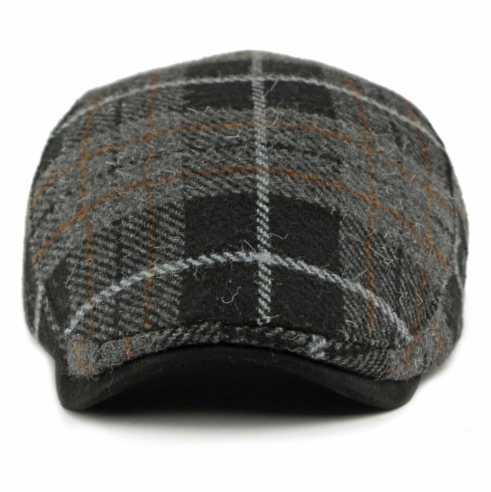 HT4903 Beret Cap New Autumn Winter Wool Beret Hat Women Plaid Artist Painter Hat Male Female Ivy Flat Cap Adjustable Mens Berets