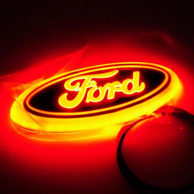 AAANE1 LED Light Car Front Hood Emblem Trunk Badge Decals Badge Sticker for Ford Fiesta Mustang Focus Fusion Explorer Kuga Ecosport