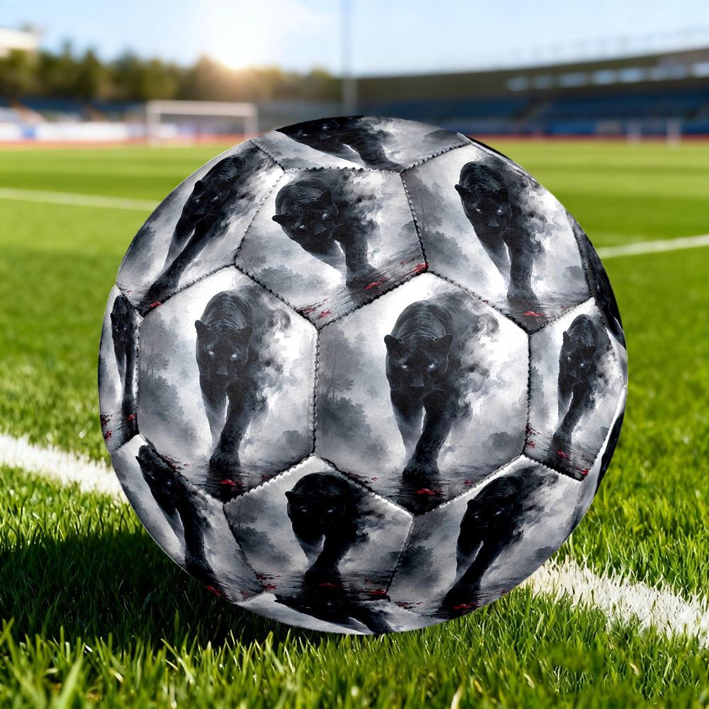 1pc Black Panther Mist Size 5 Soccer Ball Professional Match Training Football Indoor &Outdoor Sports Ball Lightweight Durable C6551