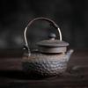 250ml Coarse Pottery Hammer Pattern Handle Teapot Japanese Retro Tea Pot Ceramic Kung Fu Tea Brewing Pot