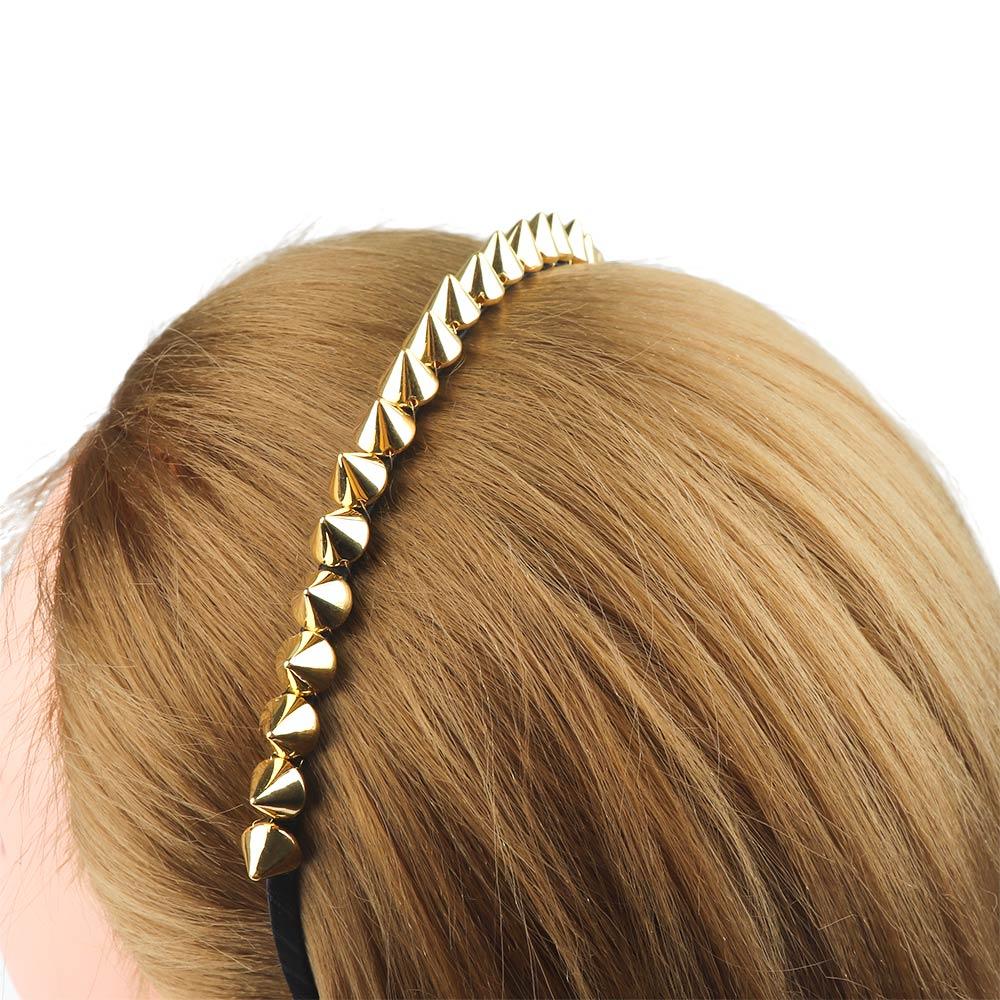 Captivating New Lady Bow Studded Women Rock Metal Gift Hair Clips Hair Band Headband Rivets