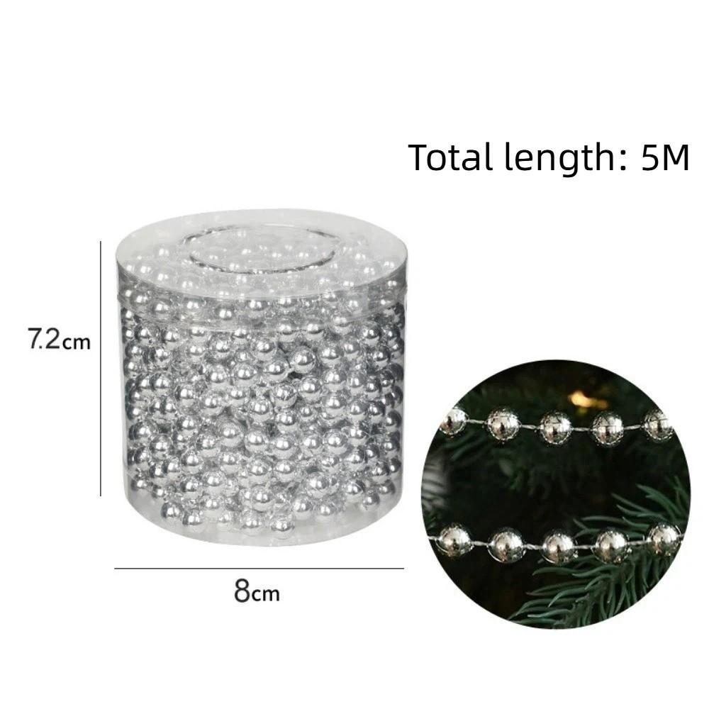 Kreatywny Kolorowy Łańcuch Koralikowy 5/10M DIY Dekoracja Świąteczna Sznur Koralikowy Rzemiosło Dekoracyjne Choinka Sznur Perłowy