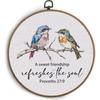 KTYHD Christian Bird Round Wall Art, a Sweet Friendship Refreshes the Soul Bible Verse Religious Canvas Wall Art, Christian Friendship Gifts for