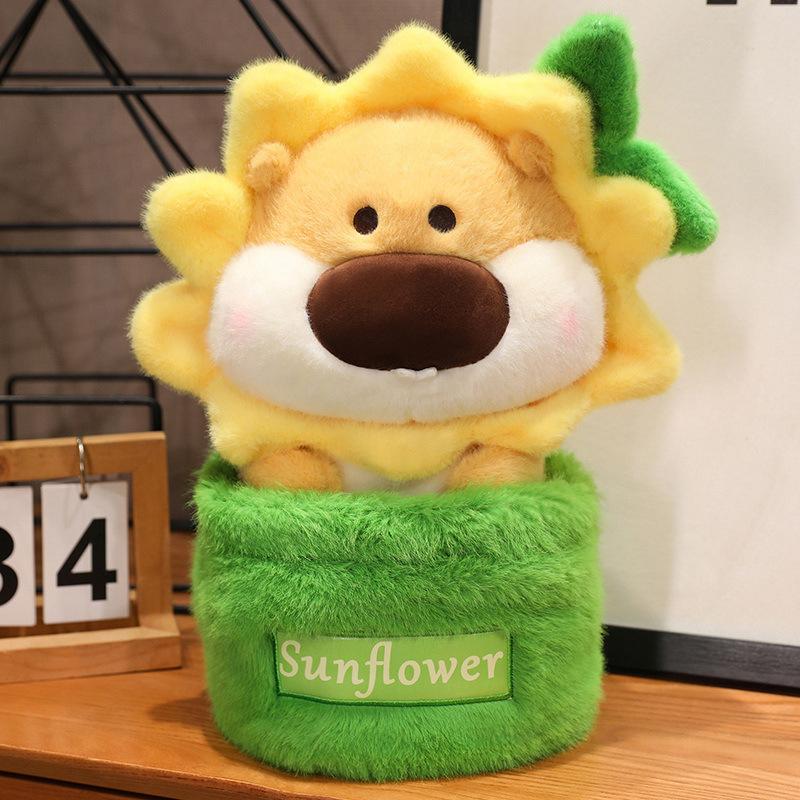 

Милая плюшевая кукла-хомяк в горшке, хомяк с подсолнухом в цветочном горшке, подушка для бросания, детская кукла в подарок 25cm