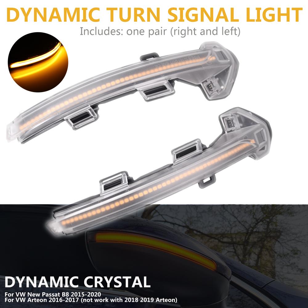 For VW Passat B8 Variant Arteon Rearview Side Mirror Dynamic Sequential Blinker Indicator LED Turn Signal Light 2015 2016 2017