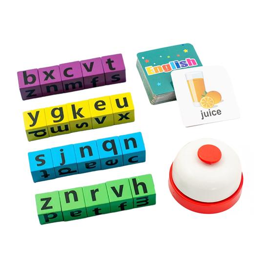 

Dice Word Game with 40 Themed Cards 20 Letter Blocks Word Building Multiplayer Buzzer Challenge Develops Vocabulary Cognitive Skills Educational Toy S