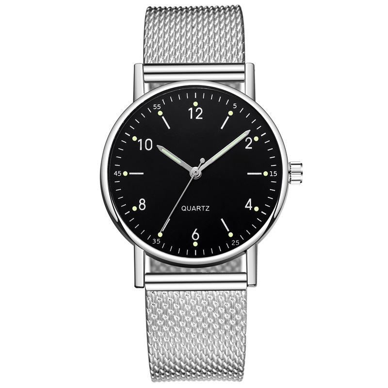 Modische leuchtende Uhr Damen-Kleber-Netzarmband Quarz-Uhr Damen-Uhr Nischen-Damen-Uhr