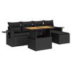 VidaXL Garden Lounge Set 6 Pcs with Cushions Black Wicker 3327135