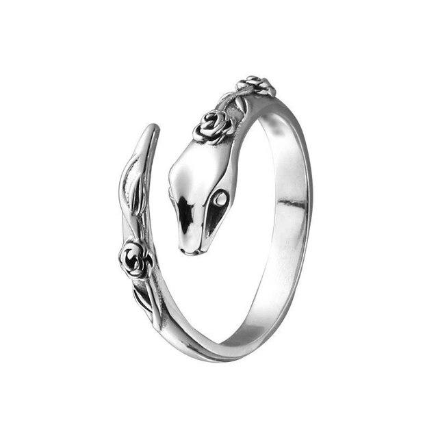 

Готические винтажные кольца в виде змеи ручной работы, вечерние украшения для женщин INS, модные простые розы, праздничные пляжные аксессуары, подарки