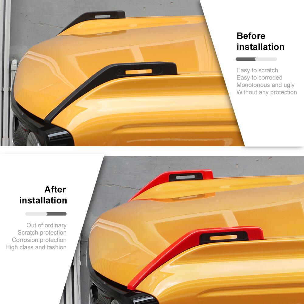 Engine Hood Hinge Expansion Cover Trim Protect Strips For Ford Bronco + Red