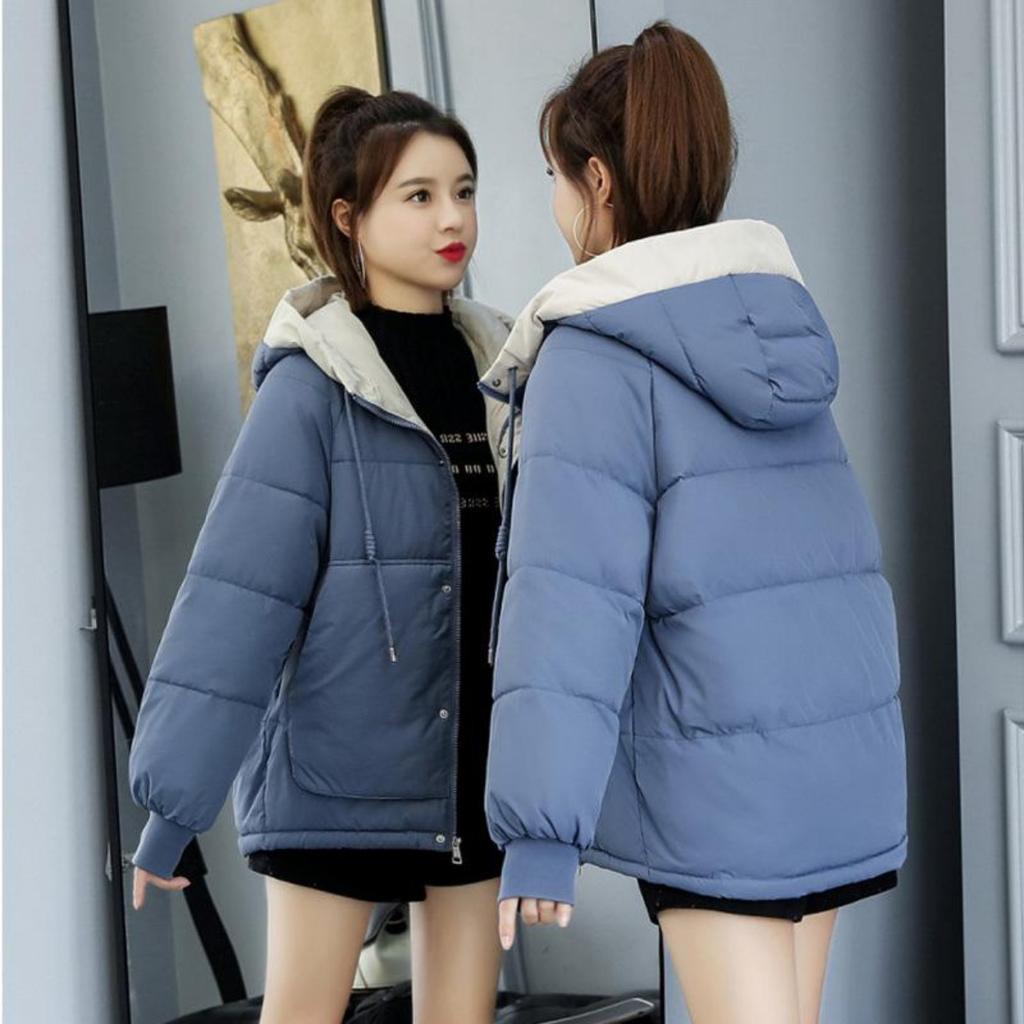 2024 New Spring and Autumn Large Size Women's Clothing Age Reduction Short Down Cotton Clothing Thickened Hooded Cotton Clothing Jacket Women's Trend
