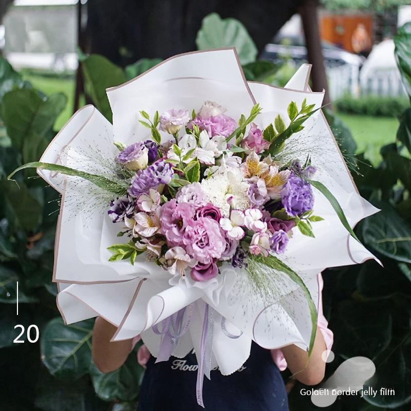 Bordo Dorato, Pellicola Gelatinosa, Carta da Regalo Floreale, Materiale, Impermeabile, Di Lusso, Carta da Regalo Floreale, Negozio di Fiori per Bouquet