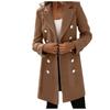 Women's  And Winter Long-Sleeved Suit Collar Double-Breasted Neko Jacket