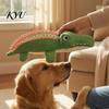 Aggressive Chewers Toys for Dogs Corduroy Crocodile Dog Toy, Squeaky Plush Chew Soft Teeth Grinding Boredom Relief Stuffed Animal Small To Medium