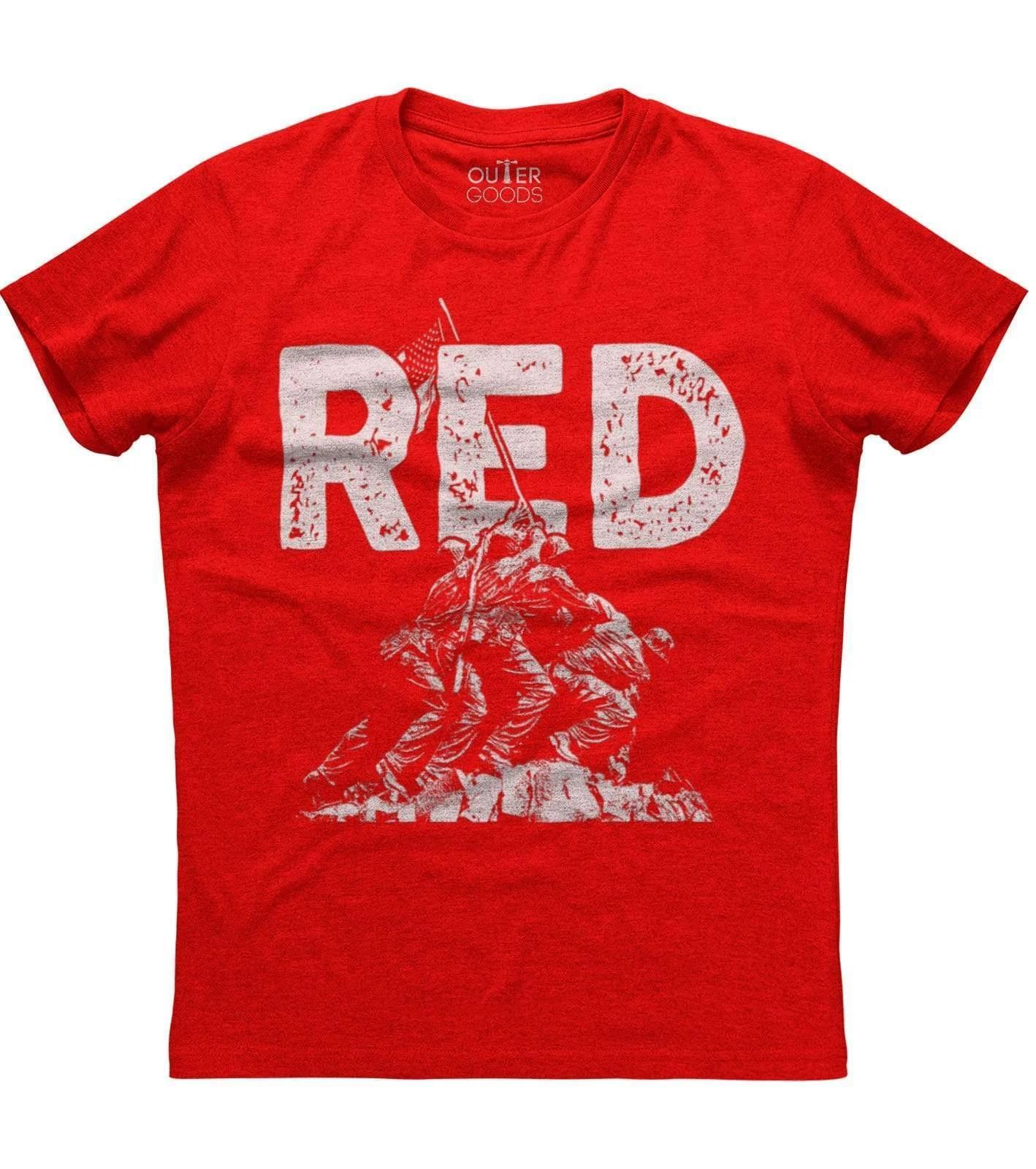 US Flag Patriotic Military Army Printed Men s New Patriotic Red T-shirt XS