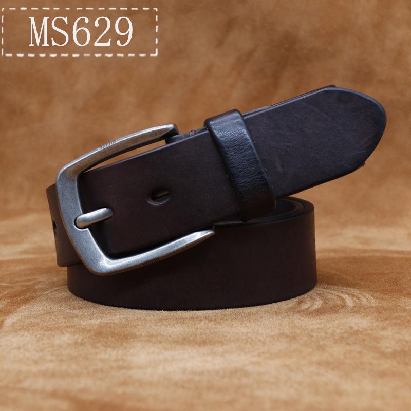 

Men s Retro Genuine Leather Cowhide Belt with Pin Buckle 110cm хаки