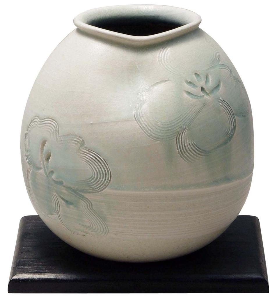 Marui Seito Shigaraki Ware Hechimon Flower Vase, Large, White, Large Flowers, Ceramic, MR-1-2563