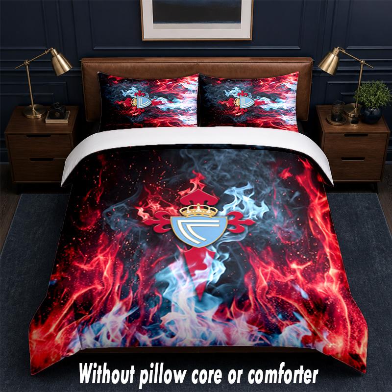 Celta Vigo FC Design Bed Bedding Set 1 Duvet Cover + 2 Pillowcases Soft Breathable Household Bed Linens