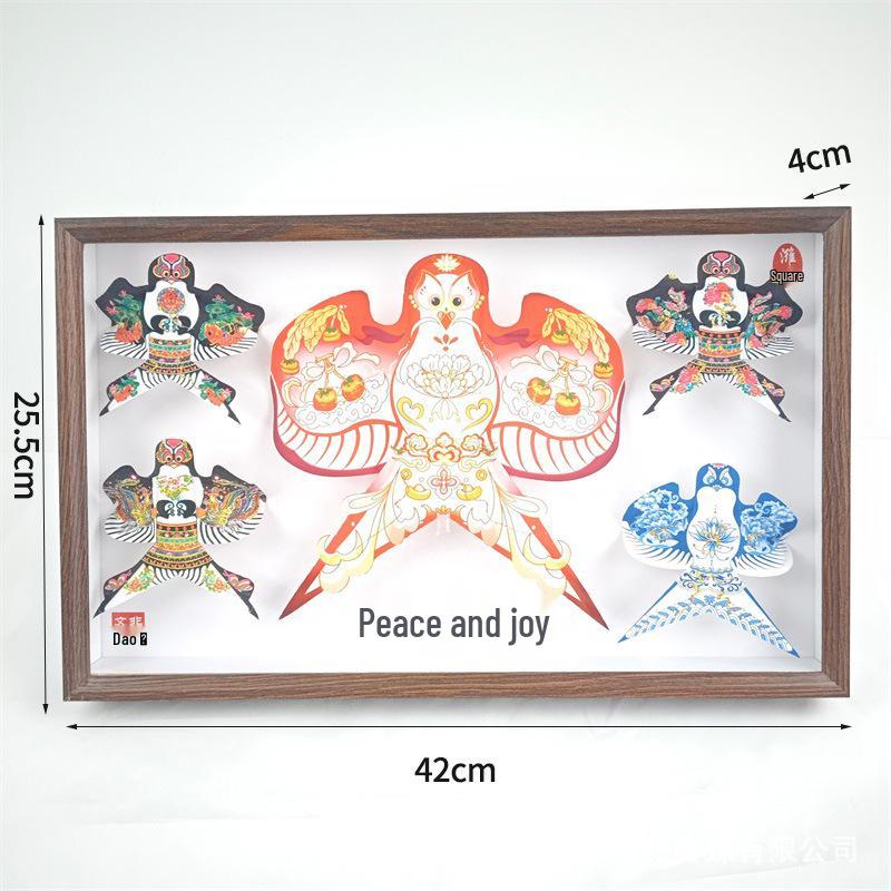 Exquisite Weifang Traditional Kite Wooden Frame Gift Set: Five Handcrafted Ornaments