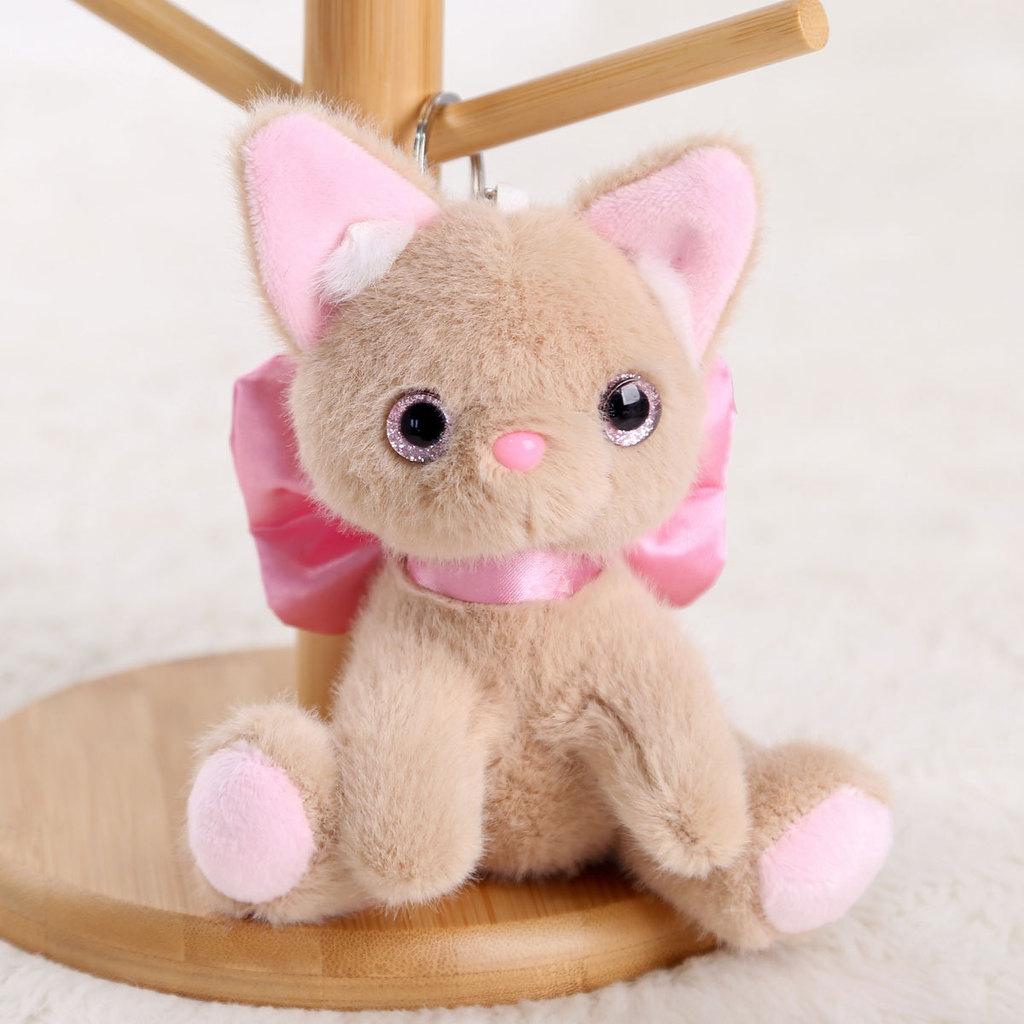 Animal Plush Cat Toy With Short Pile Plush For Backpack Accessory