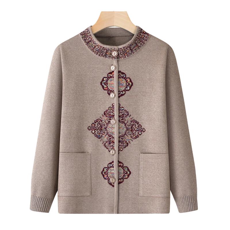 Fengxiao Mid-Aged Women's Knit Cardigan Sweater