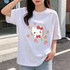 New Summer 2026 HelloKitty Cute Design Tshirt Casual Short Sleeve Cotton Top Women and Girls Cute Cartoon Design Street Wear