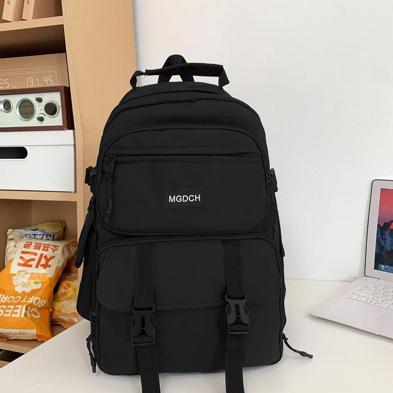 Female Solid Color Schoolbag Male Senior High School Student Backpack