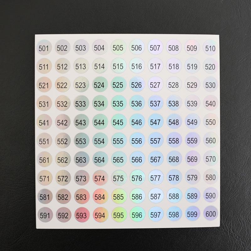 Waterproof Serial Number Label Stickers for Bottles and Nail Art (10mm)