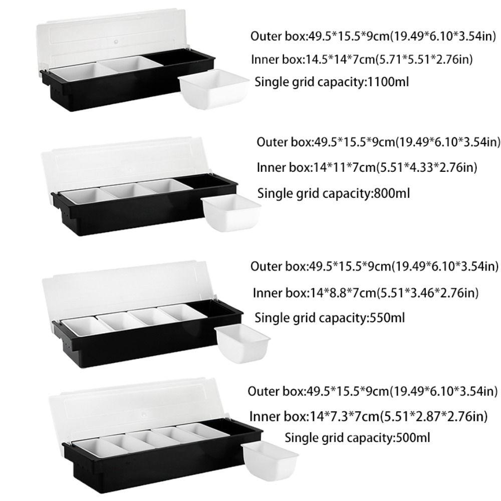 With Lid Compartmental Seasoning Box Detachable Compartment Trays Seasoning Tank  Ingredient