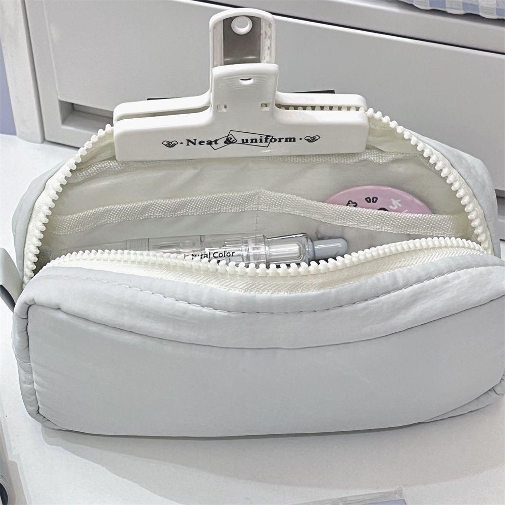 Sea Salt Blue Large Capacity Japanese-Style Pencil Case - Simple, Solid Color Student Stationery Bag