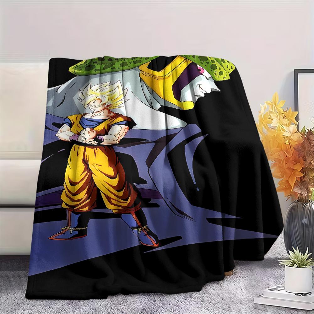 Coperta in Flanella con Stampa Personaggi Dragon Ball, Alta qualità Confortevole per Tutte le Stagioni, Arredamento per la Casa, Calore e Comfort, Perfetta per Regali di Natale