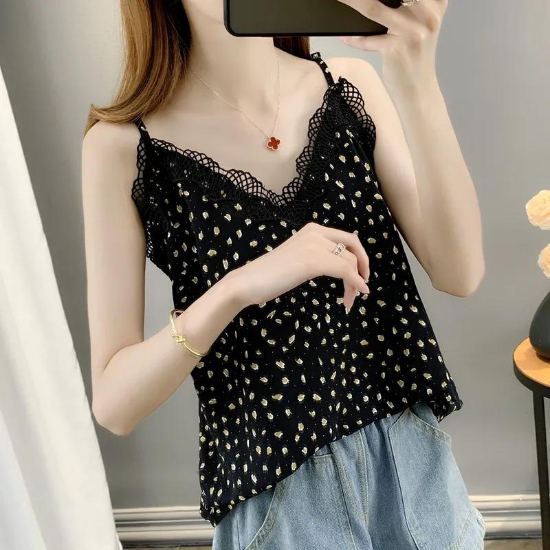 Lace Sleeveless Camisole Women's New Summer Loose Collar Bottoming Top Trendy