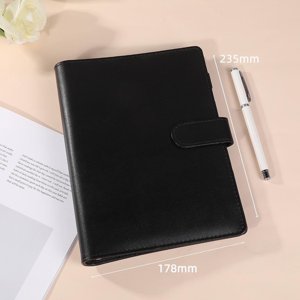 A6 PU Leather Macaron Color Binder Notebook: Refillable Budget & Journal Book A6 Zipper Pouch - 10 Inner Pages