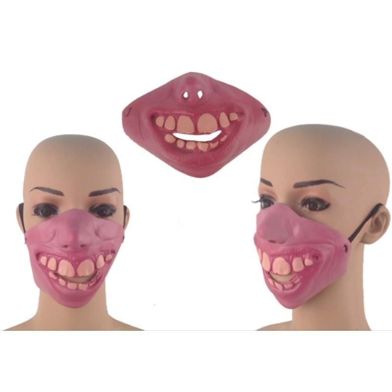 Hilarious Halloween Half Face Mask With Comical Pig Nose For Costume Fun