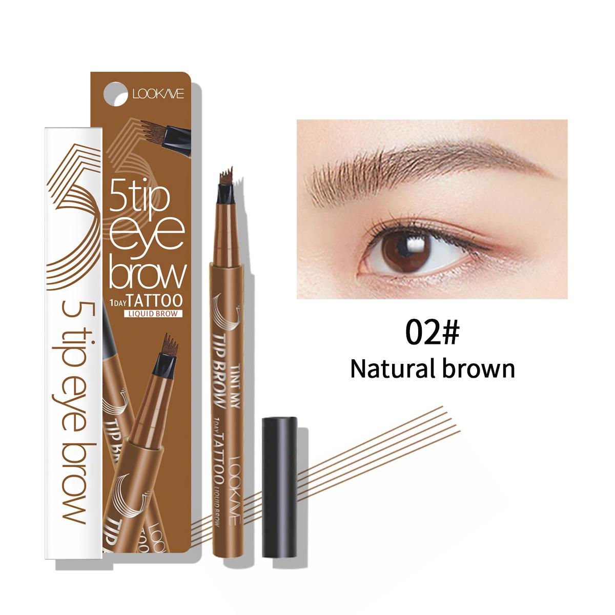 

5 кончиков для бровей, 1 день, жидкая татуировка для бровей, водостойкая долговечная ручка для бровей LK34E
